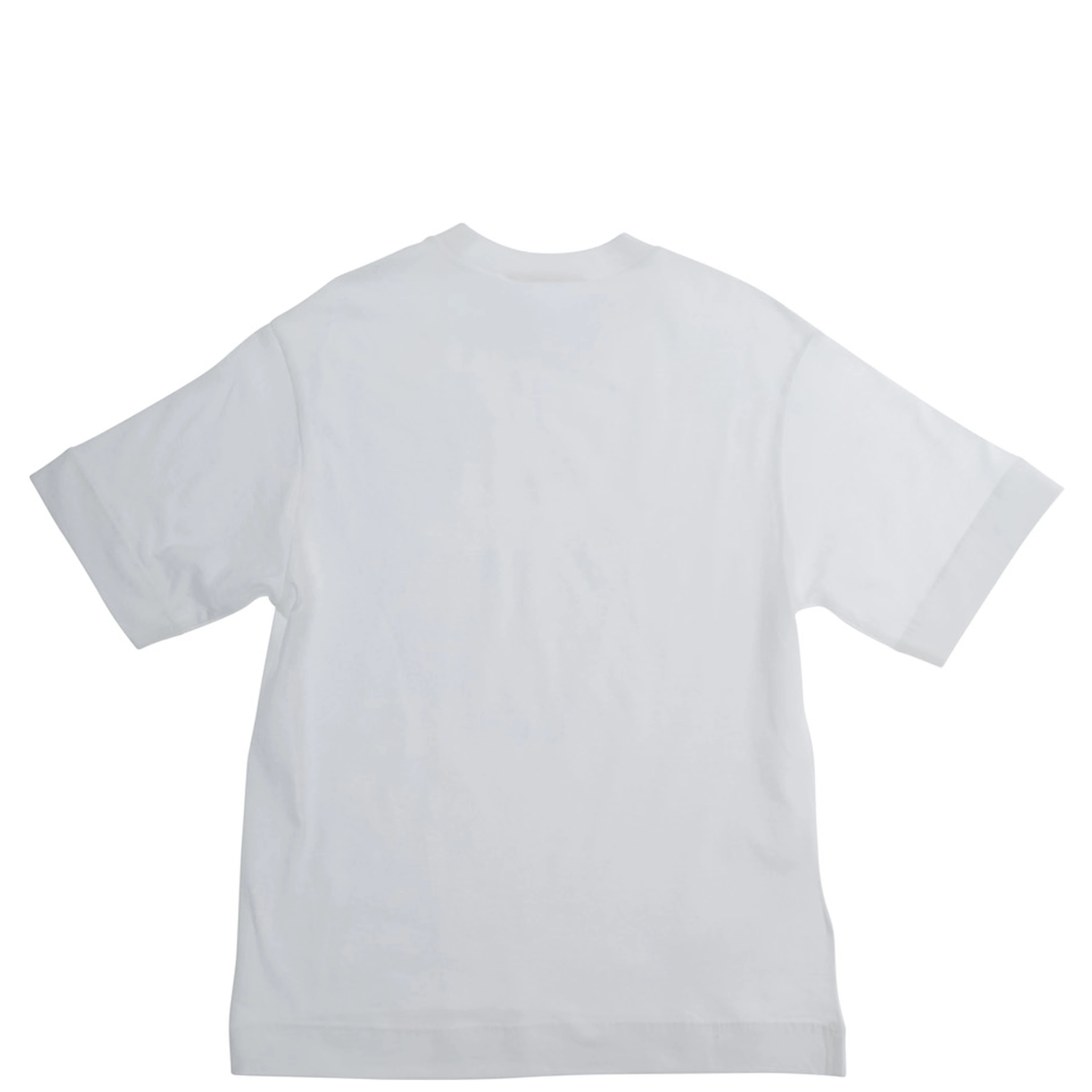 White Crew Neck T-Shirt with Logo Lettering in Cotton Boy