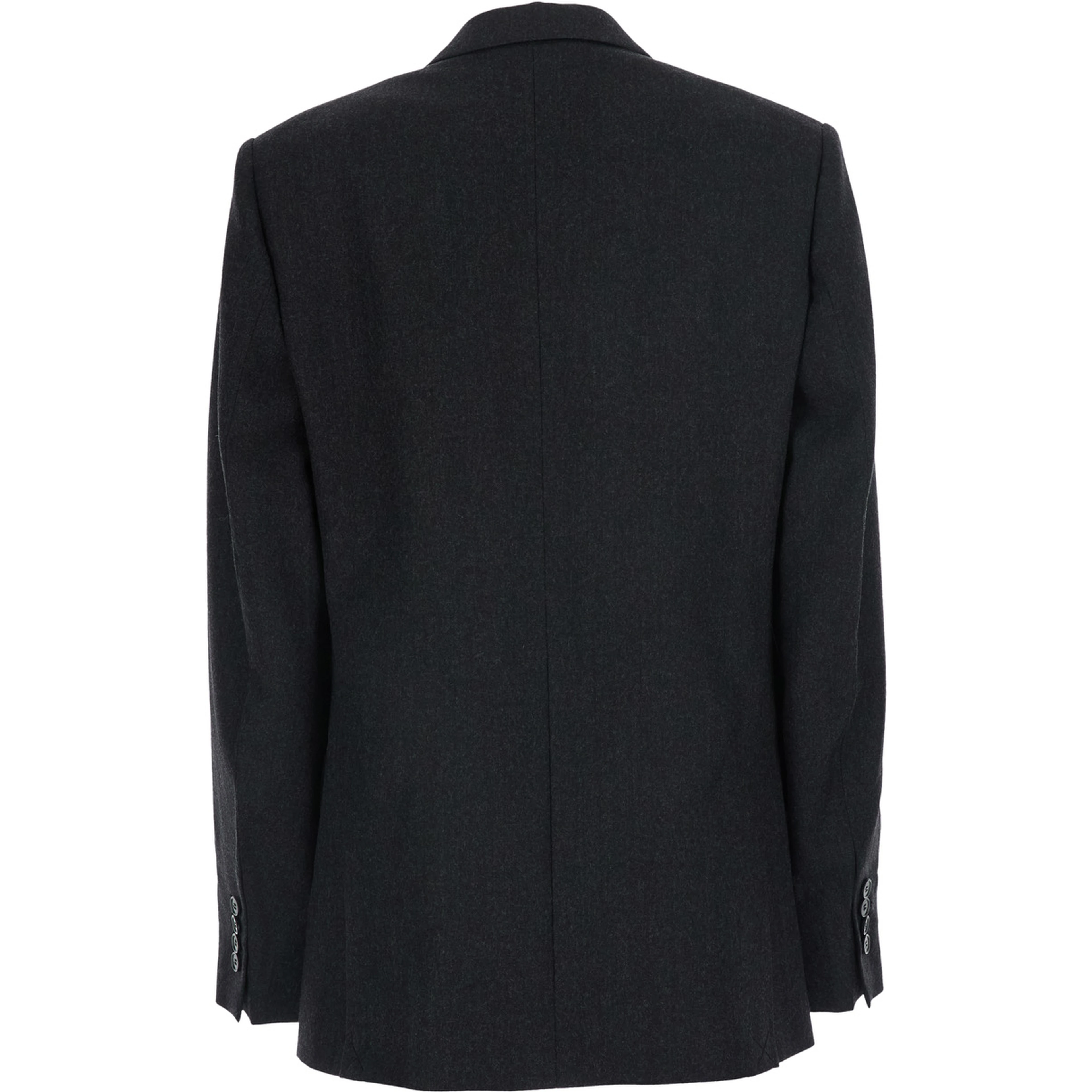 Beatrice Grey Double-breasted Jacket with Notched Revers in Wool for Women