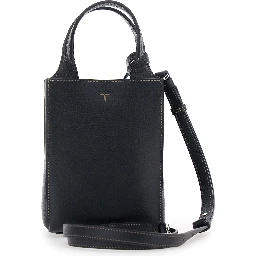 Handbag APA with microfiber details and logo, black, unisex