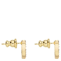 gold-colored Earrings with Gancini design and butterfly closure in brass for women