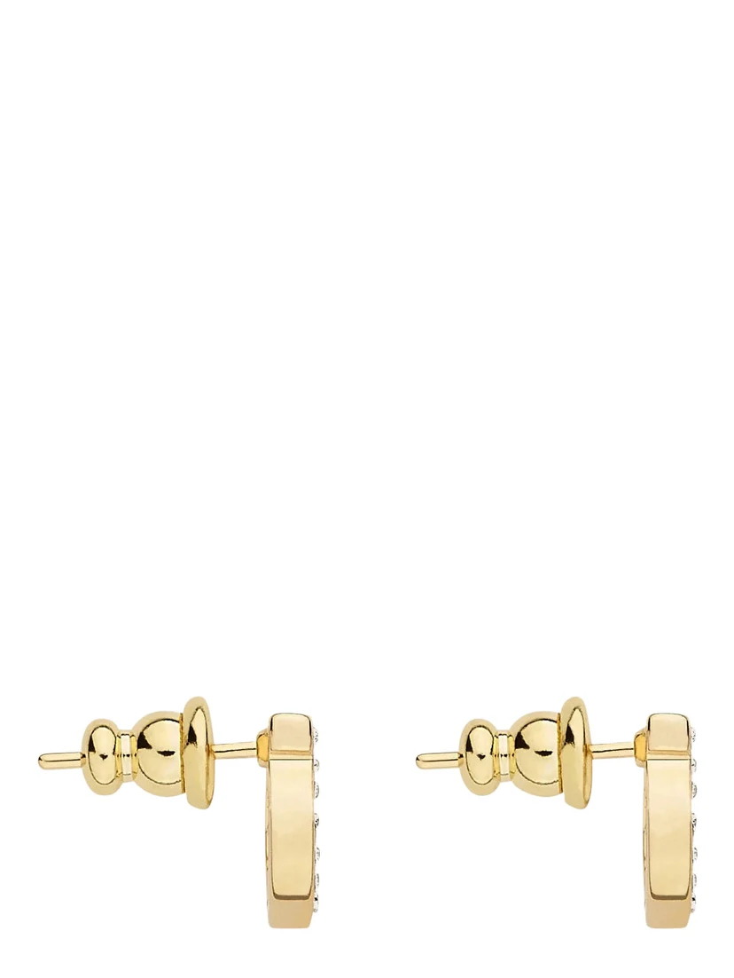 gold-colored Earrings with Gancini design and butterfly closure in brass for women