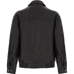 OVERSIZED VINTAGE LEATHER BLOUSON with vintage leather details, brown, man