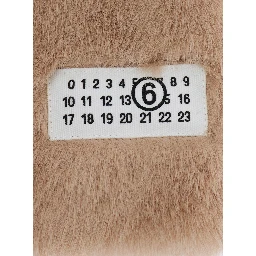 Brown Fur with High Collar and Logo Patch in Faux -Fur for Boy