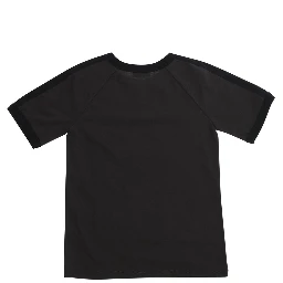 black T-shirt with tone-on-tone logo in Cotton for Boy