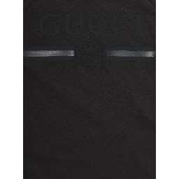 black T-shirt with tone-on-tone logo in Cotton for Boy