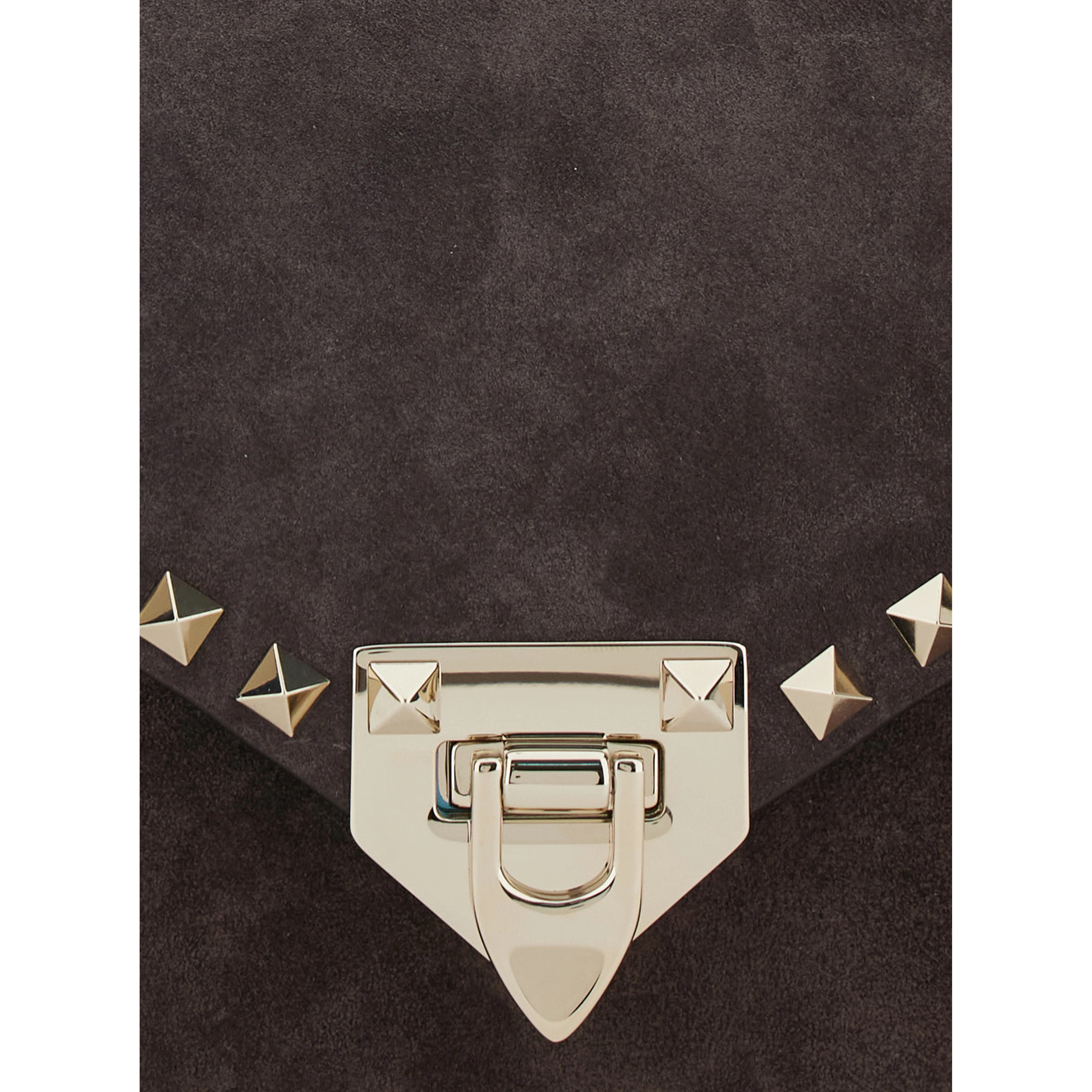 Brown Crossbody bag with Envelope Design and Rockstud Decoration in Suede for Women