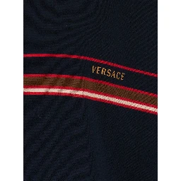 blue Polo Shirt with classic collar and logo lettering on the front in cotton for men