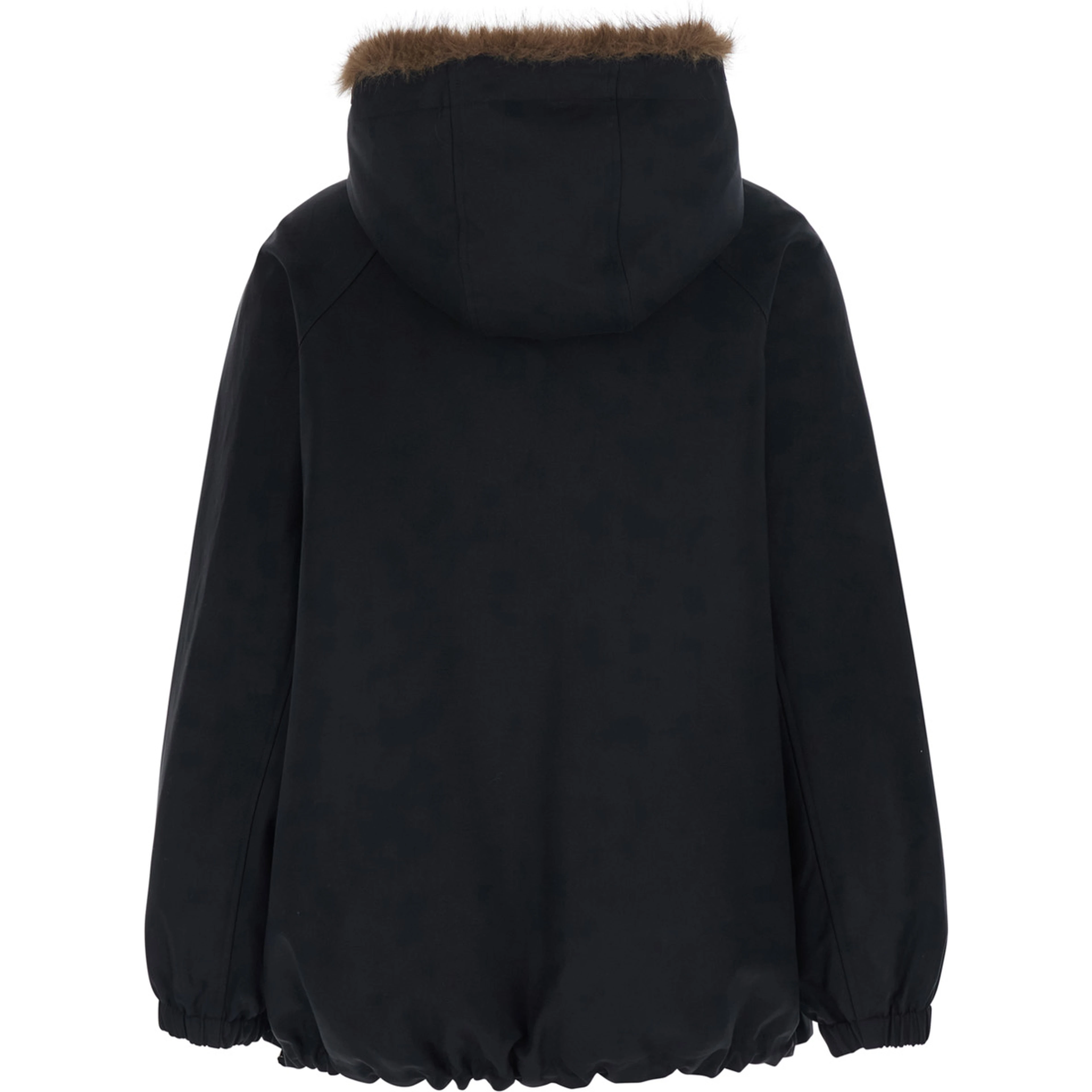 Green Reversible parka with hood and two patch pockets on the front in cotton for women
