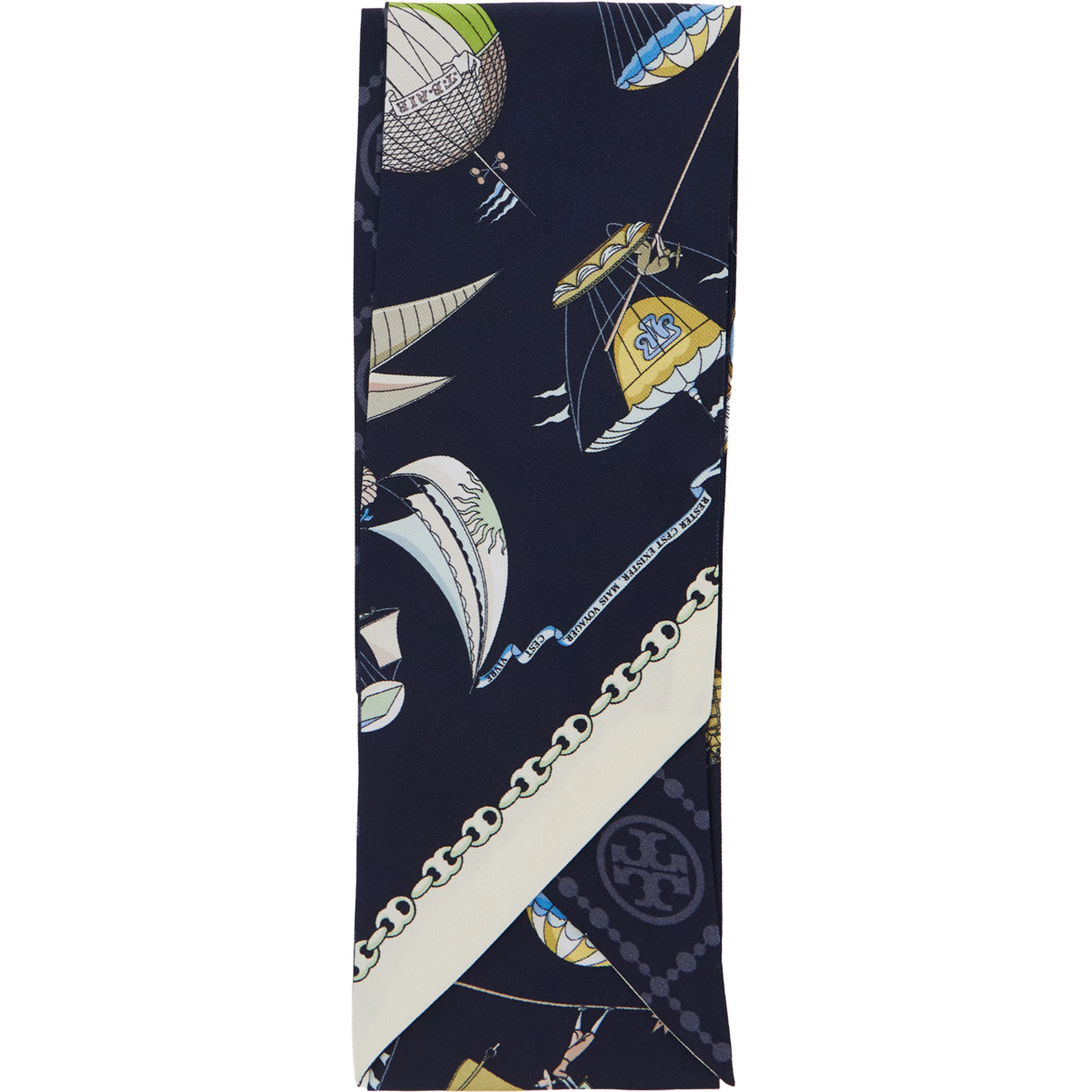 Hot Air Balloon Scarf and Shawl with Blue Print Motif