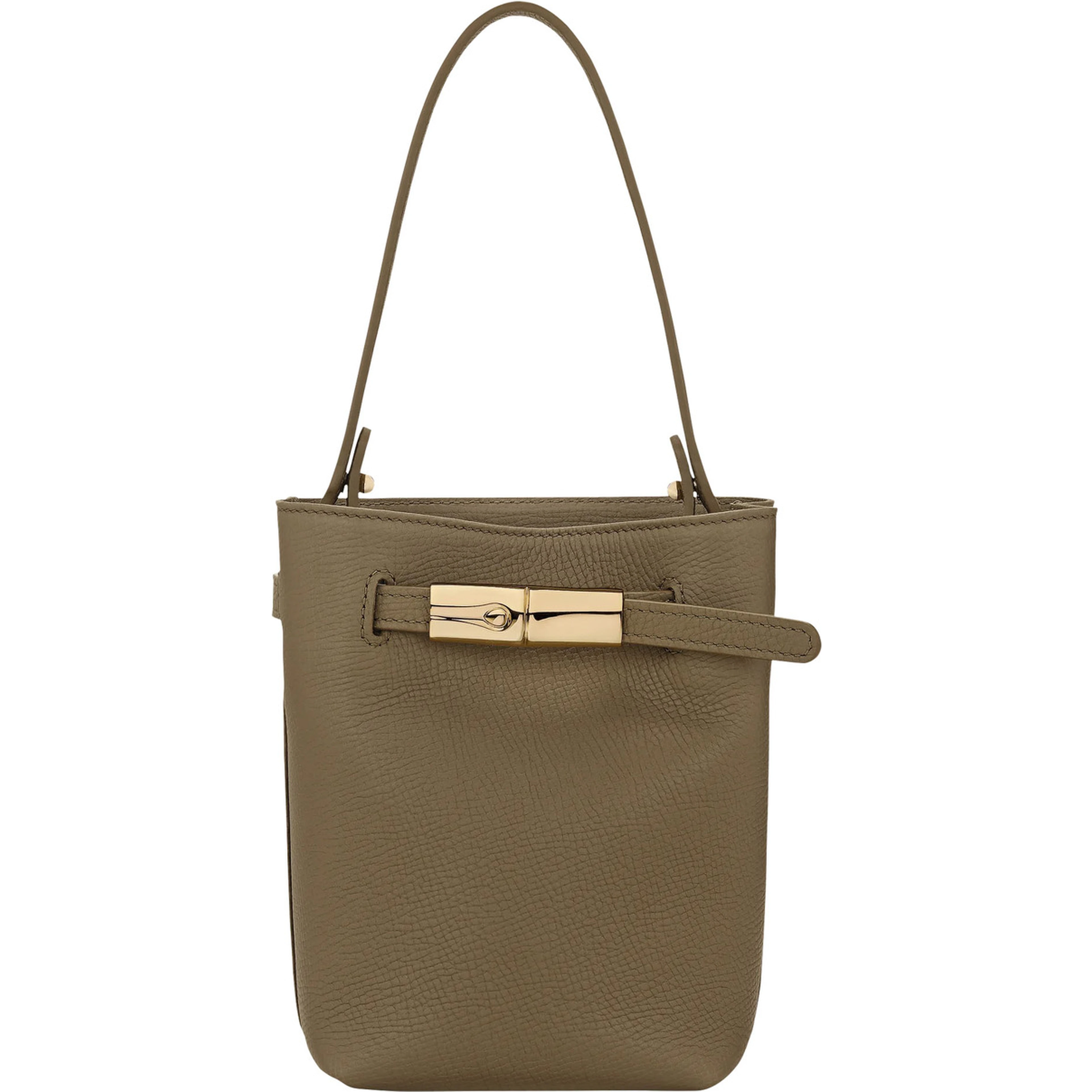 Le Smart Flow Green Mini Bag with Logo Plate on the Front and Adjustable and Removable Shoulder Strap in Leather for Women