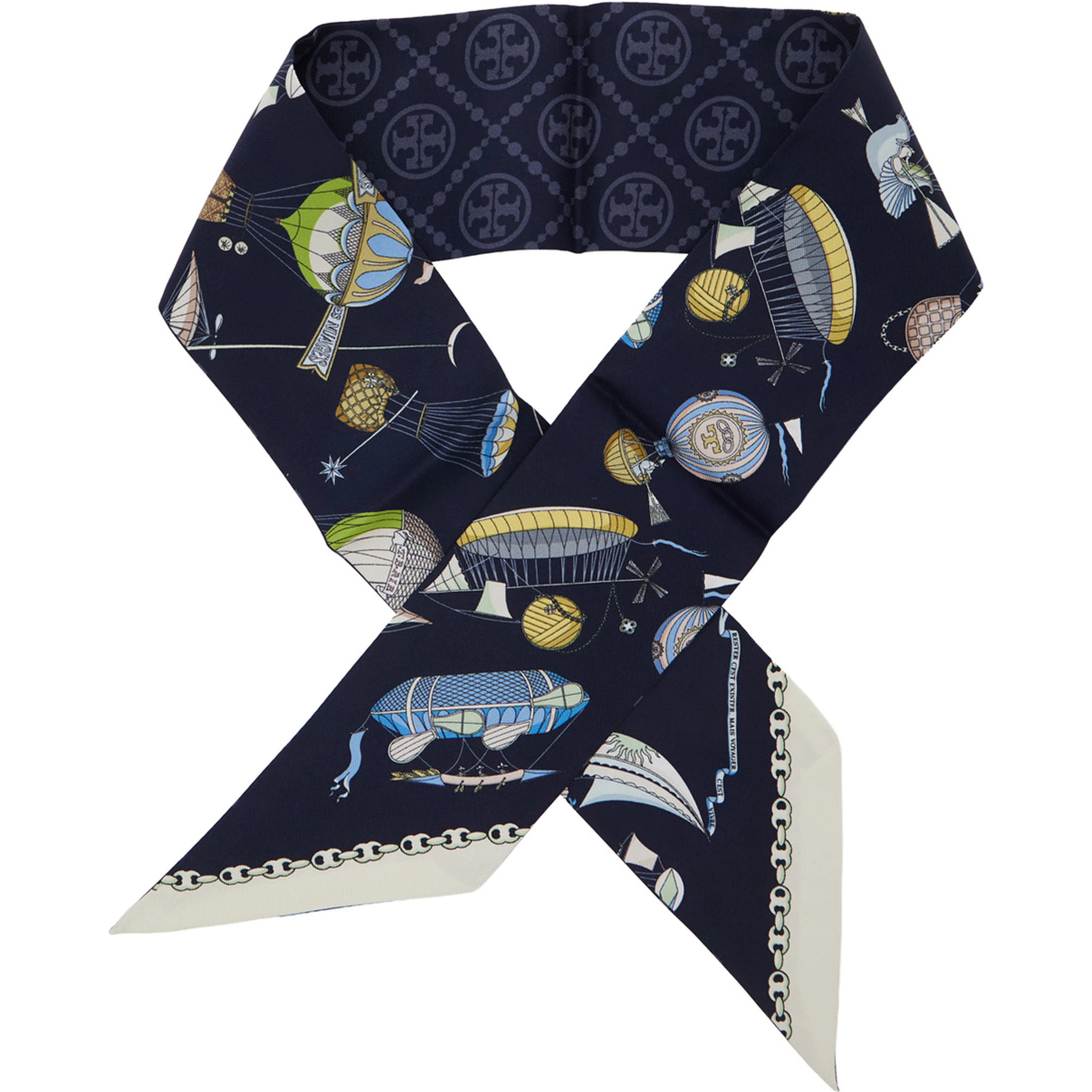 Hot Air Balloon Scarf and Shawl with Blue Print Motif