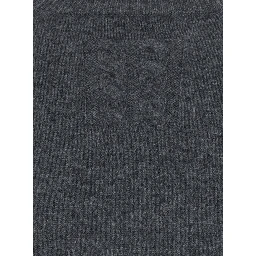 Brenda Gray long dress with round neck in wool and cashmere for women