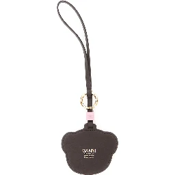 Teddy Bear Beige Keychain with bear-shaped design in Leather and Fabric for Women