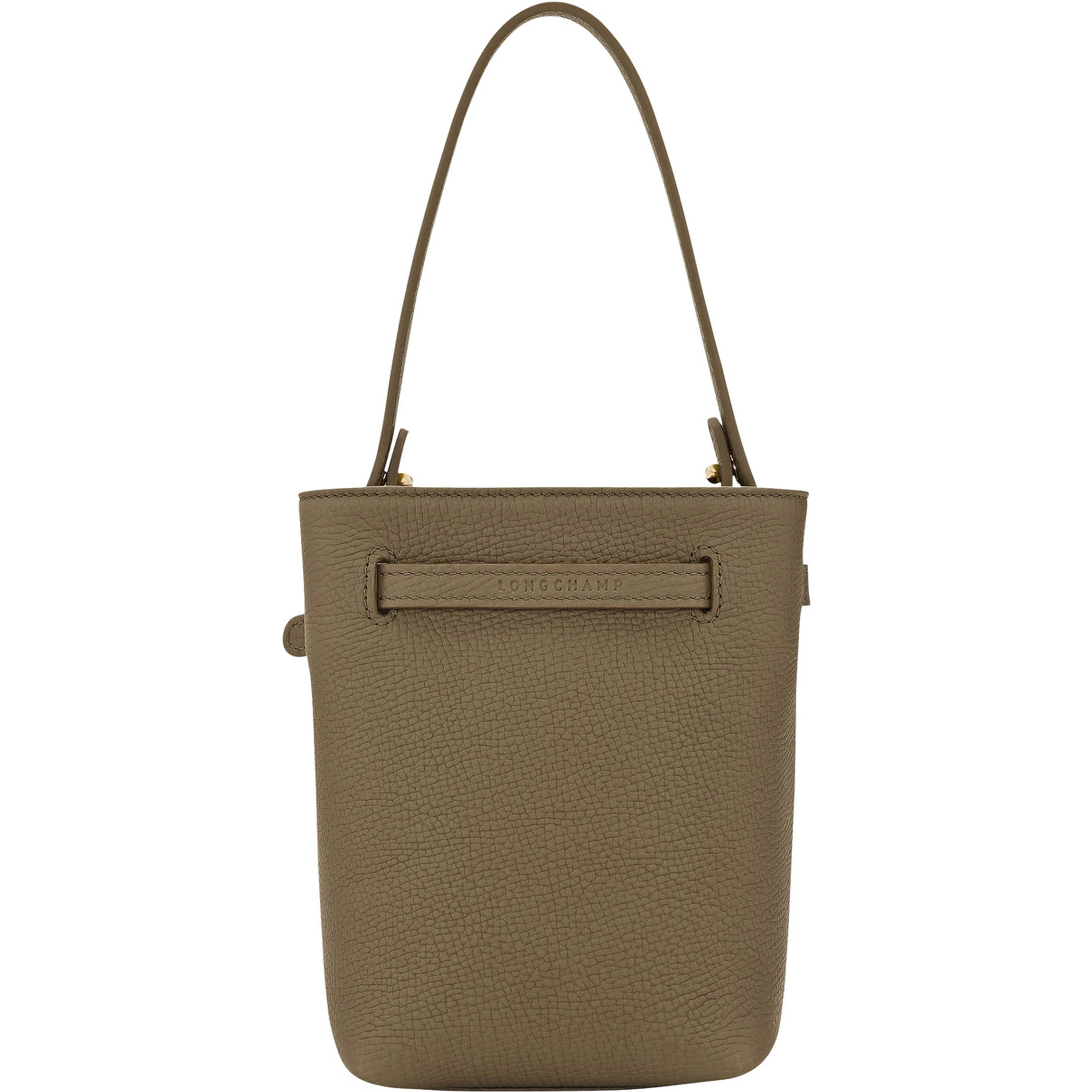 Le Smart Flow Green Mini Bag with Logo Plate on the Front and Adjustable and Removable Shoulder Strap in Leather for Women