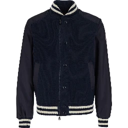 CARDIGAN Blue with Zip and High Collar in Polyamide Men
