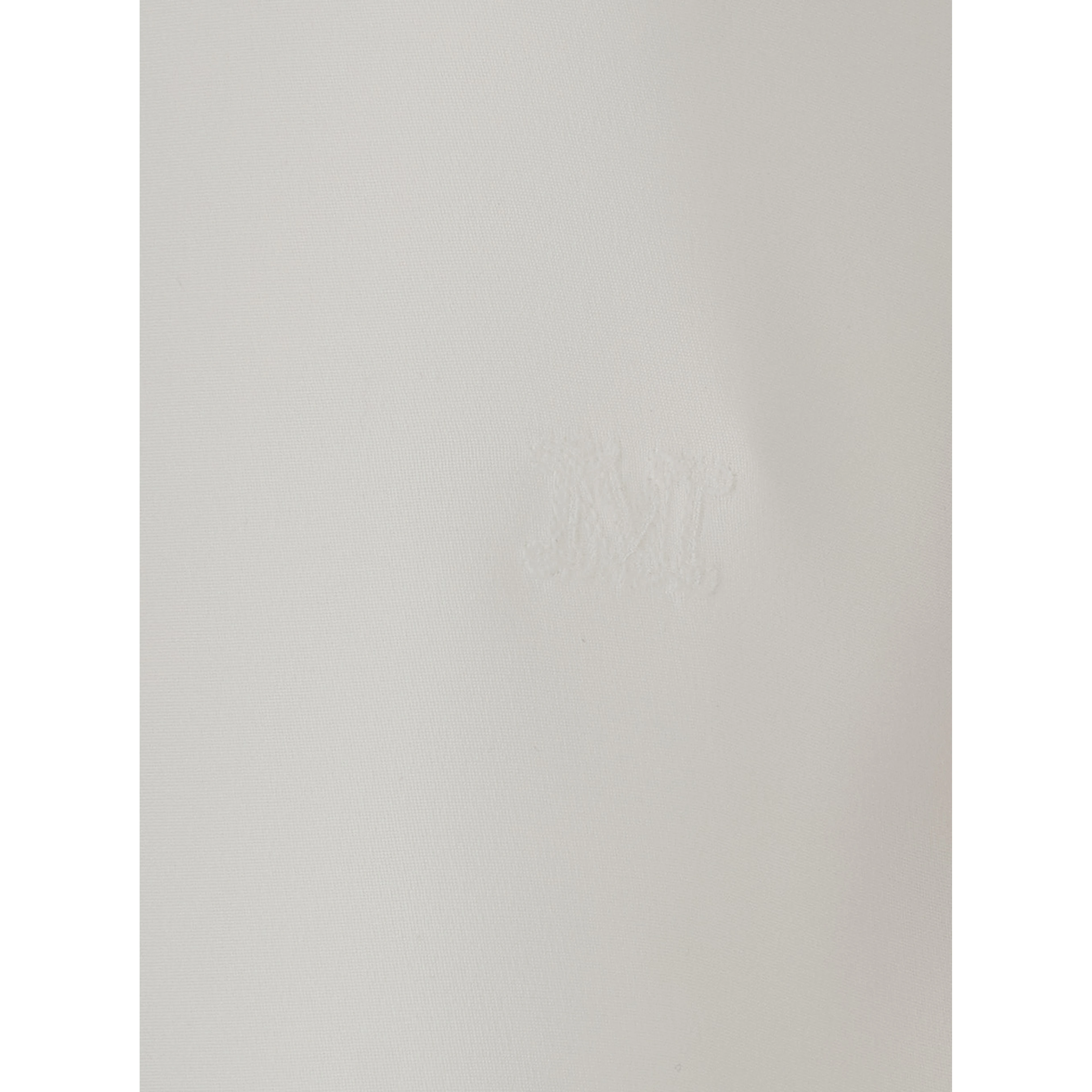 Pavido White Sleeveless Top with Round Neck and Tone-on-Tone Logo Embroidery on the Front in Silk for Women