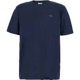 Blue T-Shirt with Round Neck and Short Sleeves for Men