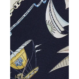 Hot Air Balloon Scarf and Shawl with Blue Print Motif