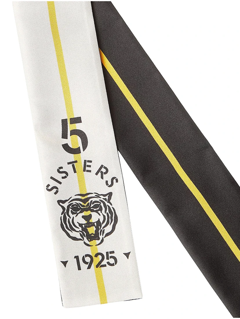 Wrappy Multicolor Scarf with 5 Sisters logo in silk for women