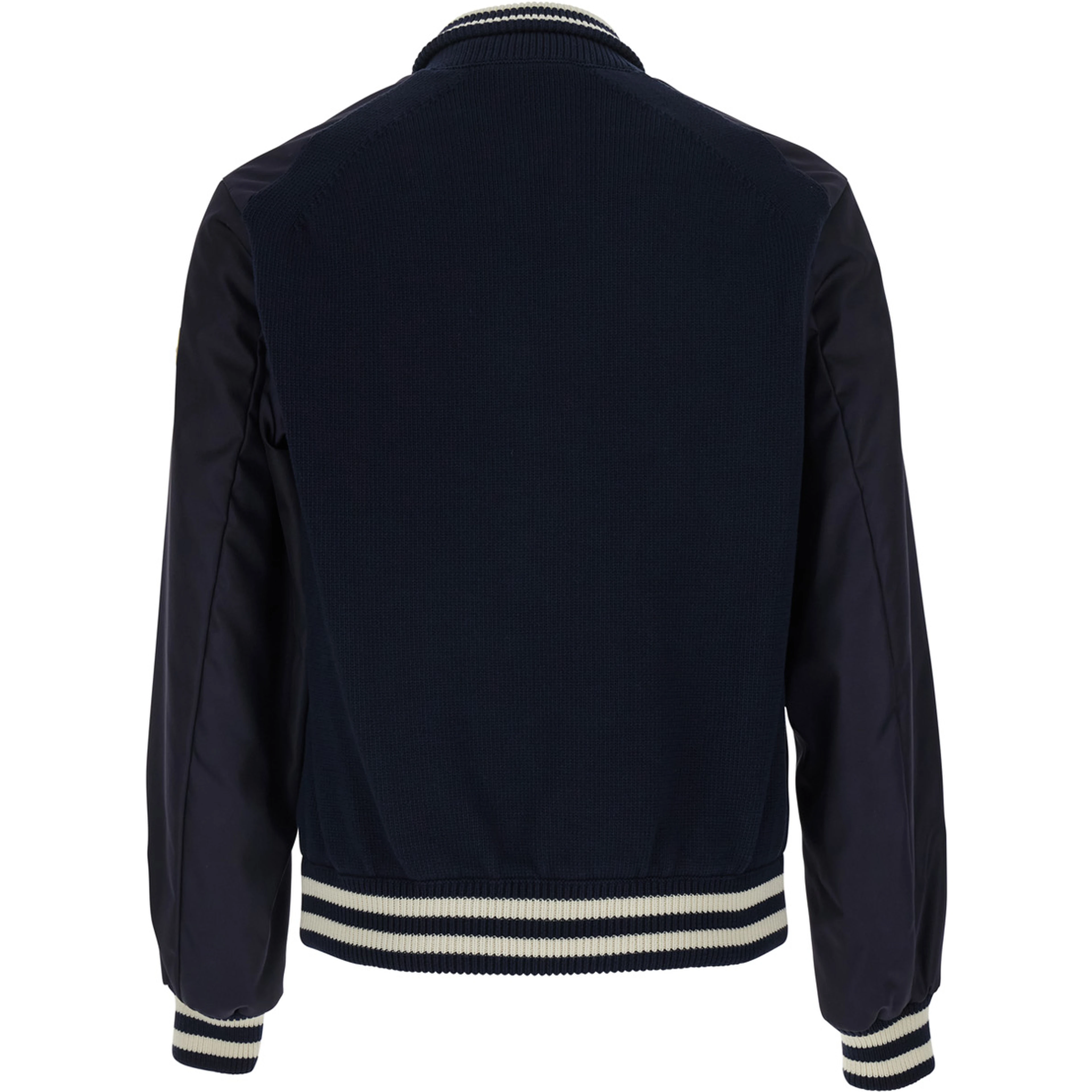 CARDIGAN Blue with Zip and High Collar in Polyamide Men