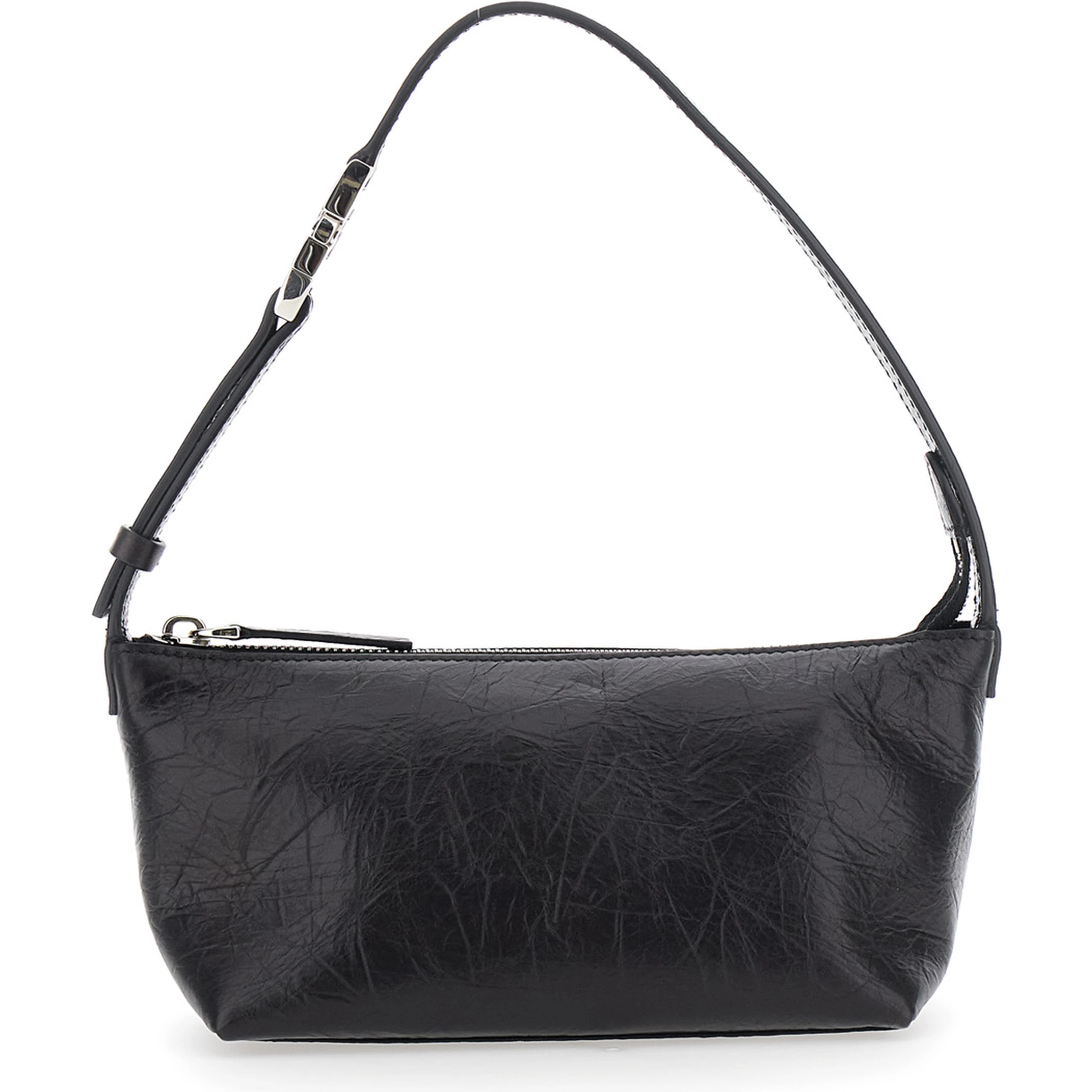 Vanity Black Mini Bag with Adjustable Strap in Leather for Women