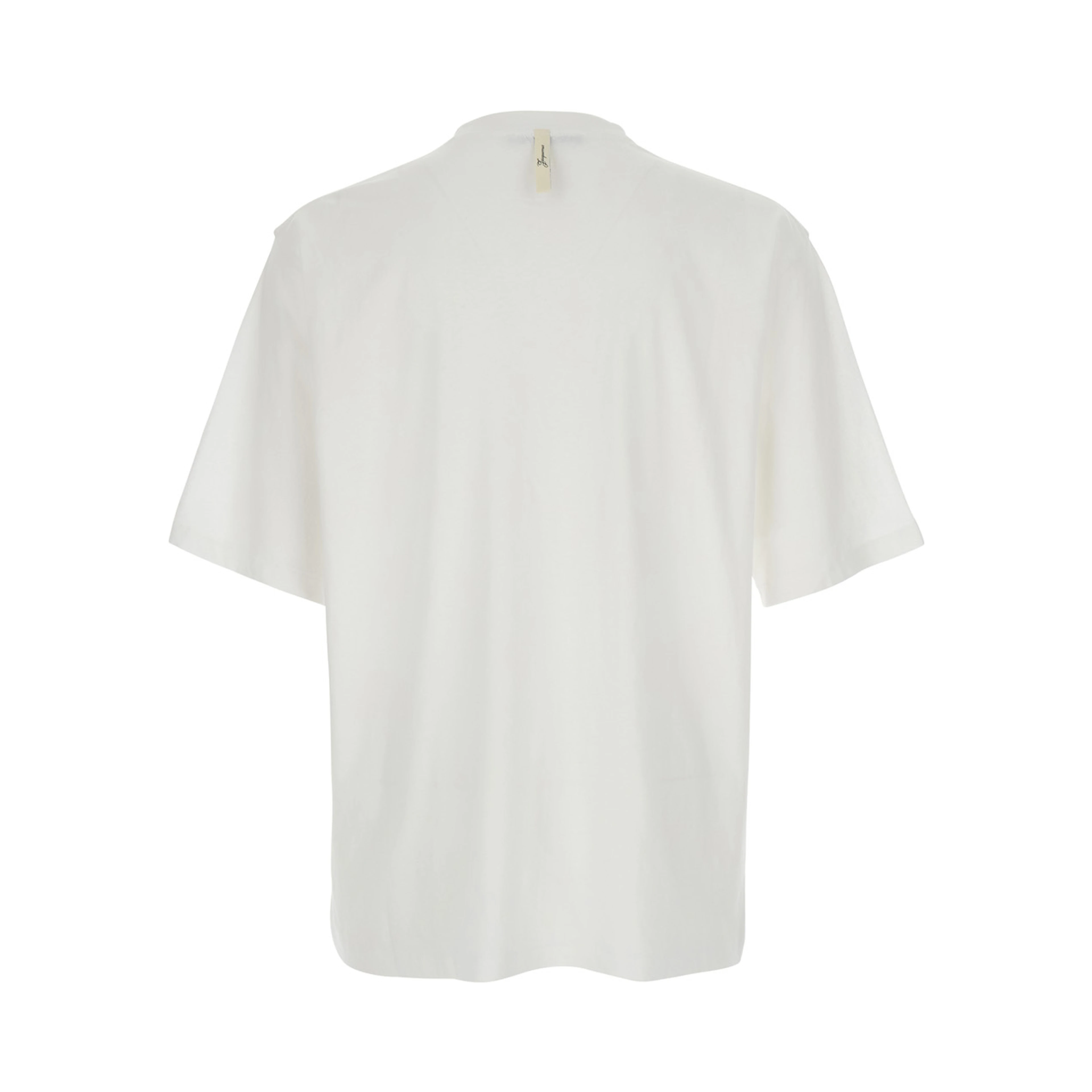 Le T-Shirt Jacquemus White Crew Neck T-Shirt with Logo Lettering on the Front in Cotton Blend for Men
