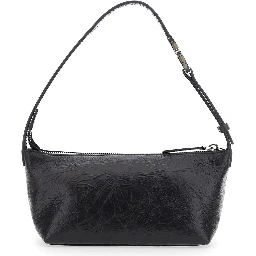 Vanity Black Mini Bag with Adjustable Strap in Leather for Women