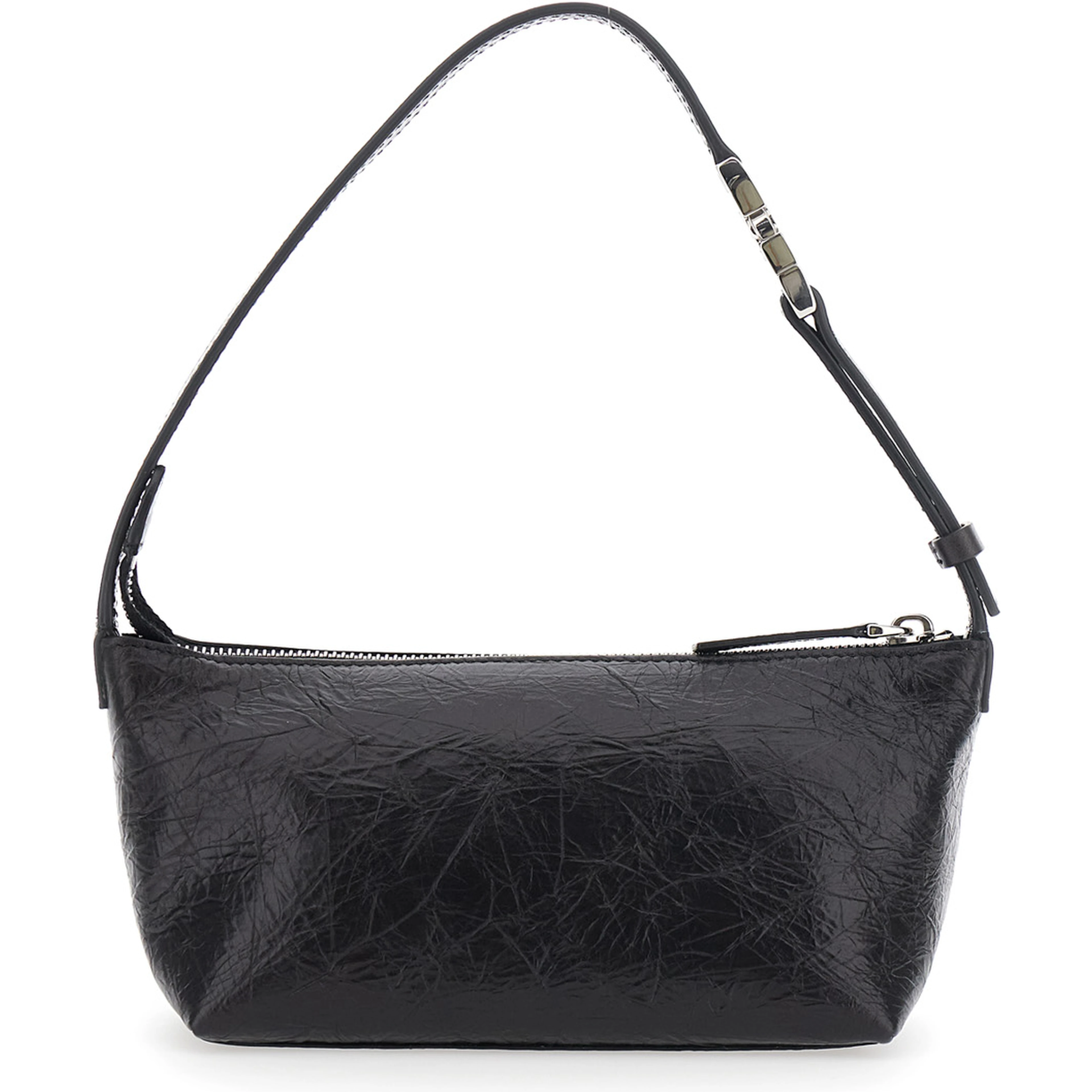 Vanity Black Mini Bag with Adjustable Strap in Leather for Women