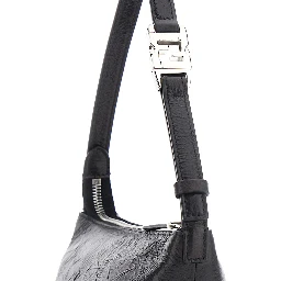 Vanity Black Mini Bag with Adjustable Strap in Leather for Women