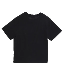 Crew Neck T-Shirt with Logo Lettering and EKD Embroidery on the Front in Black Cotton Boy