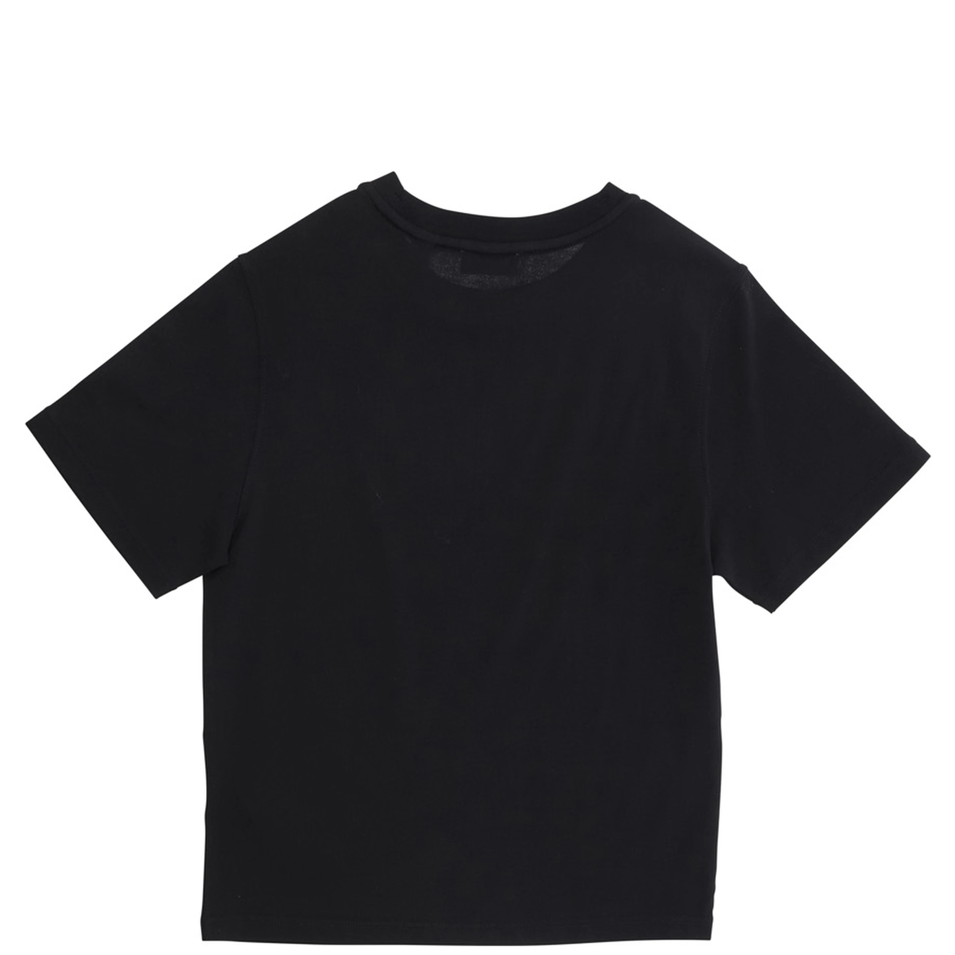 Crew Neck T-Shirt with Logo Lettering and EKD Embroidery on the Front in Black Cotton Boy