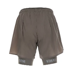 Shorts TechSilk with Pockets and Elastic Waist in Tech Fabric Brown Men