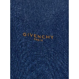 Blue Jacket with classic collar and logo lettering on the front in denim for women