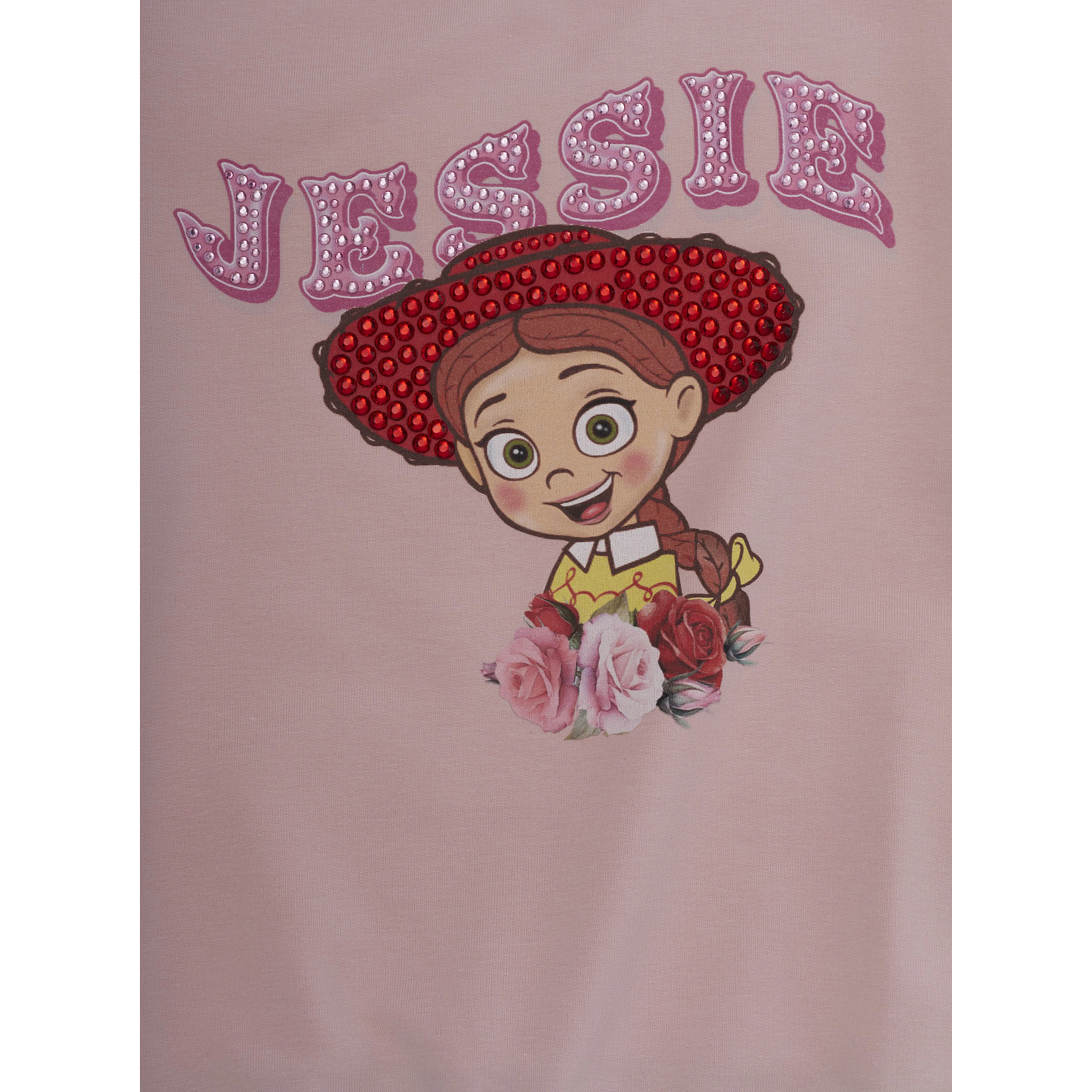 Pink Crewneck Sweatshirt with Print on the Front in Cotton Girl