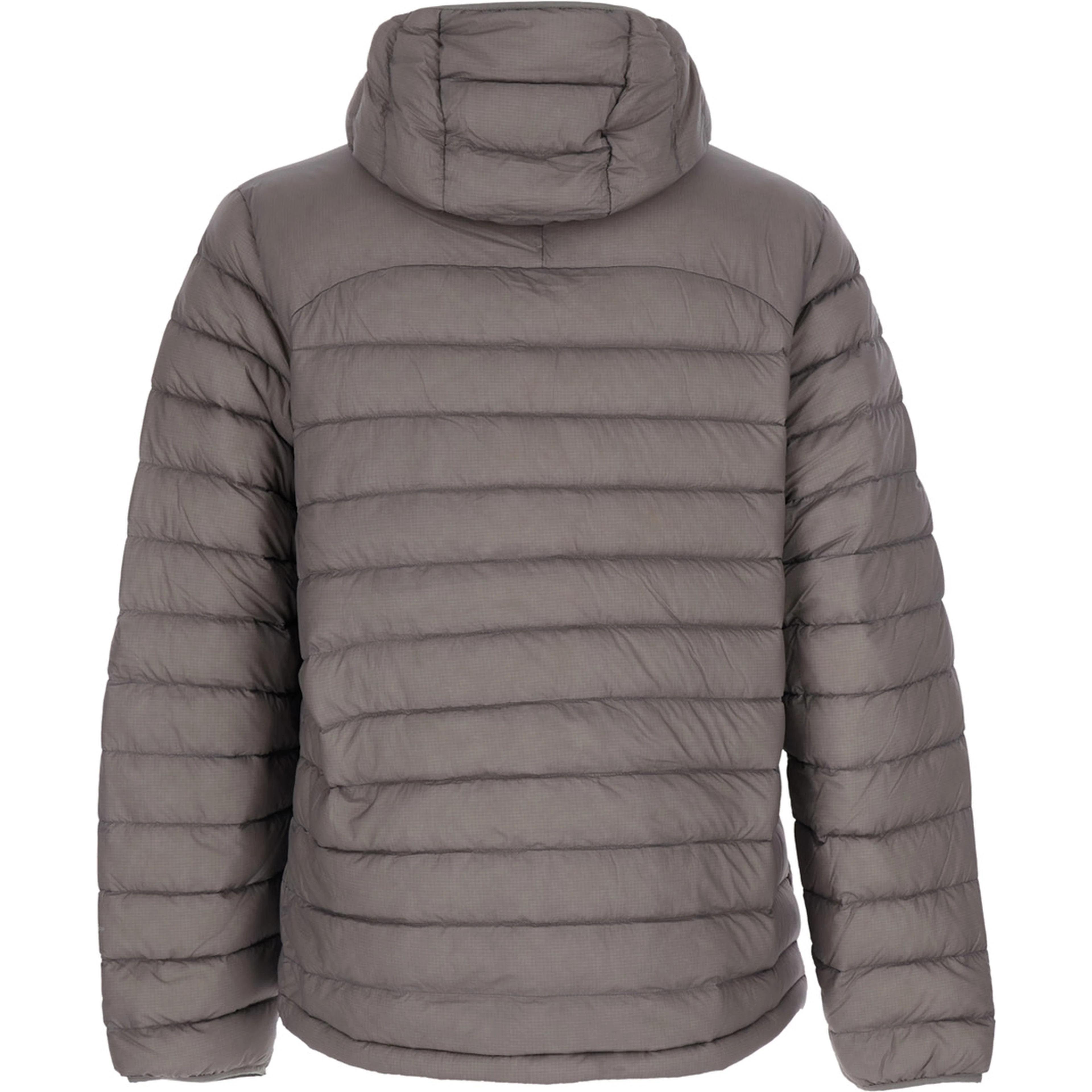 Down jacket with hood and front closure in Tech Fabric Brown Woman