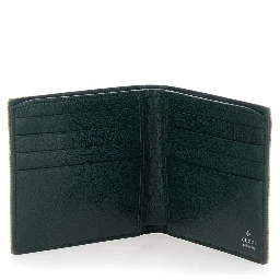 Beige Wallet with logo lettering inside in GG fabric for men