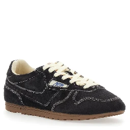 Windspin Low Brown Sneaker with Logo on the Side in Suede for Women
