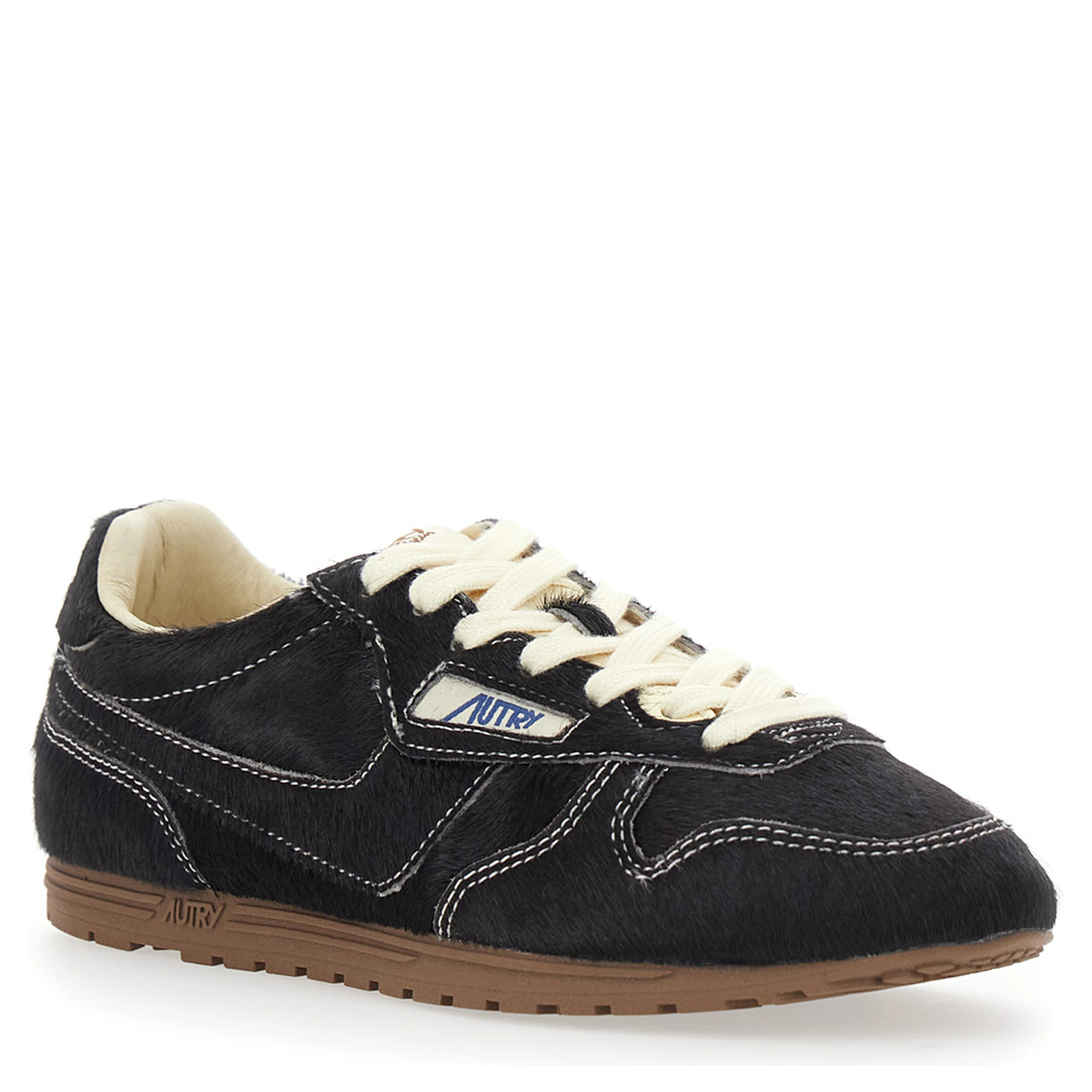 Windspin Low Brown Sneaker with Logo on the Side in Suede for Women