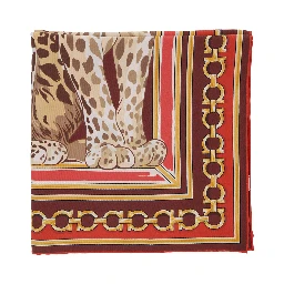 Multicolor Scarf with All-Over Print in Silk for Women