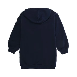 Hooded Dress in Blue with Sweatshirt Style Details