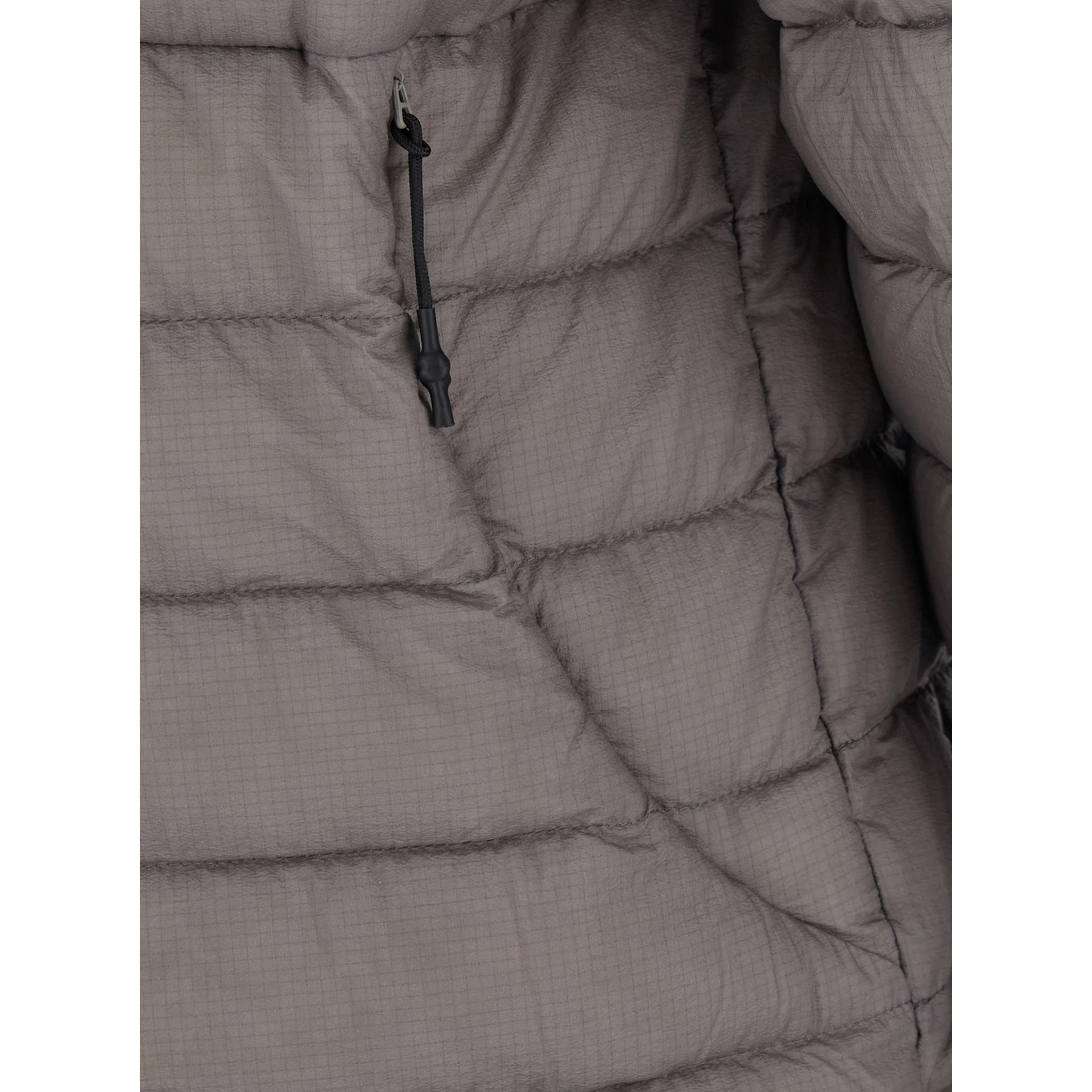 Down jacket with hood and front closure in Tech Fabric Brown Woman