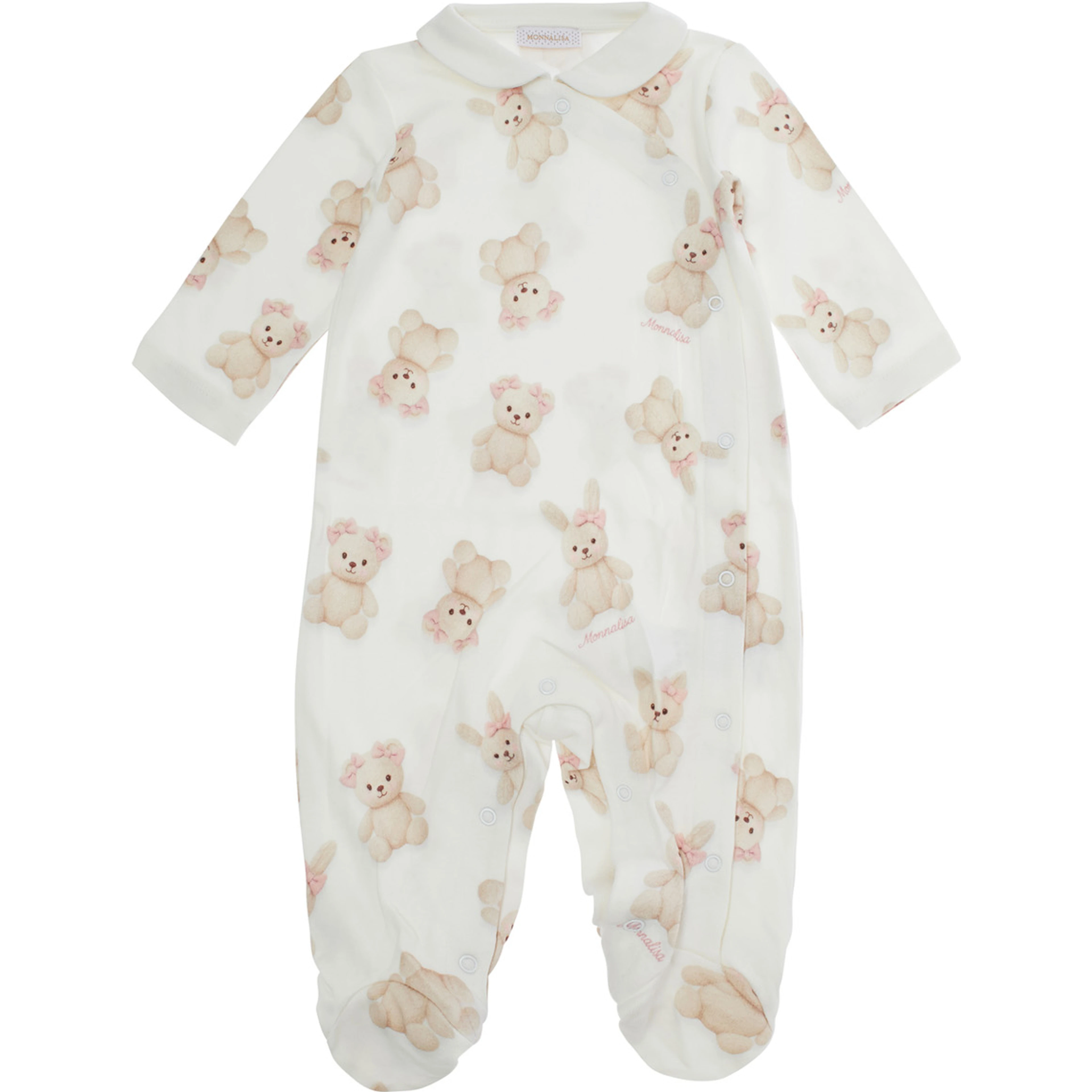 Pink Tracksuit with All-Over Teddy Print in cotton Baby
