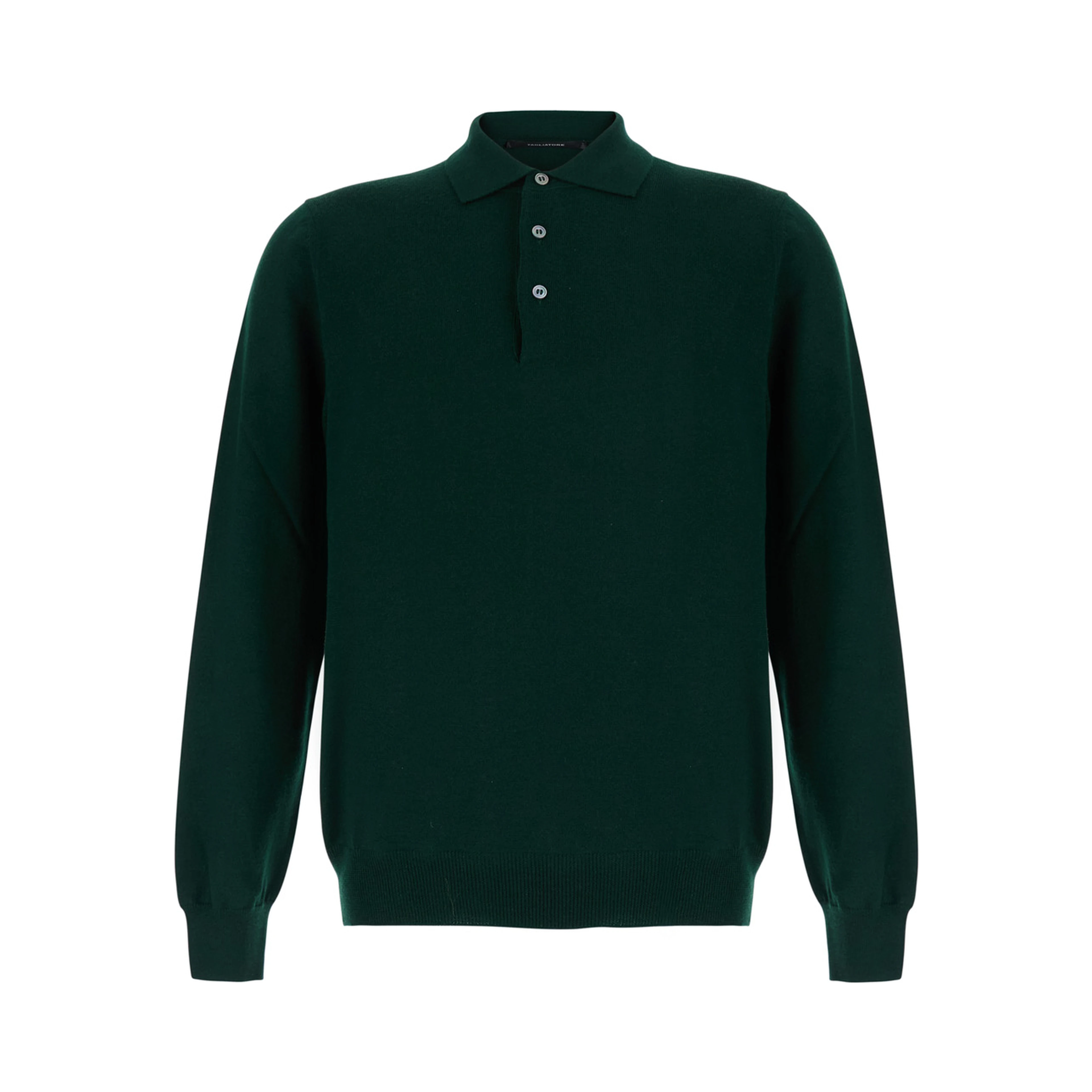 Green Polo Shirt Sweater in Wool Blend Men