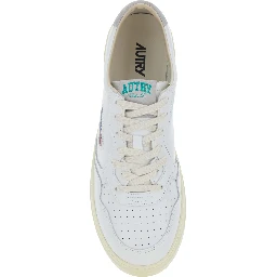 Medalist Low White and Grey Sneakers with Contrasting Heel in leather for Men