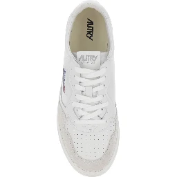 Medalist White Sneaker Low Top with Logo Patch on Tongue and Side in Leather Women