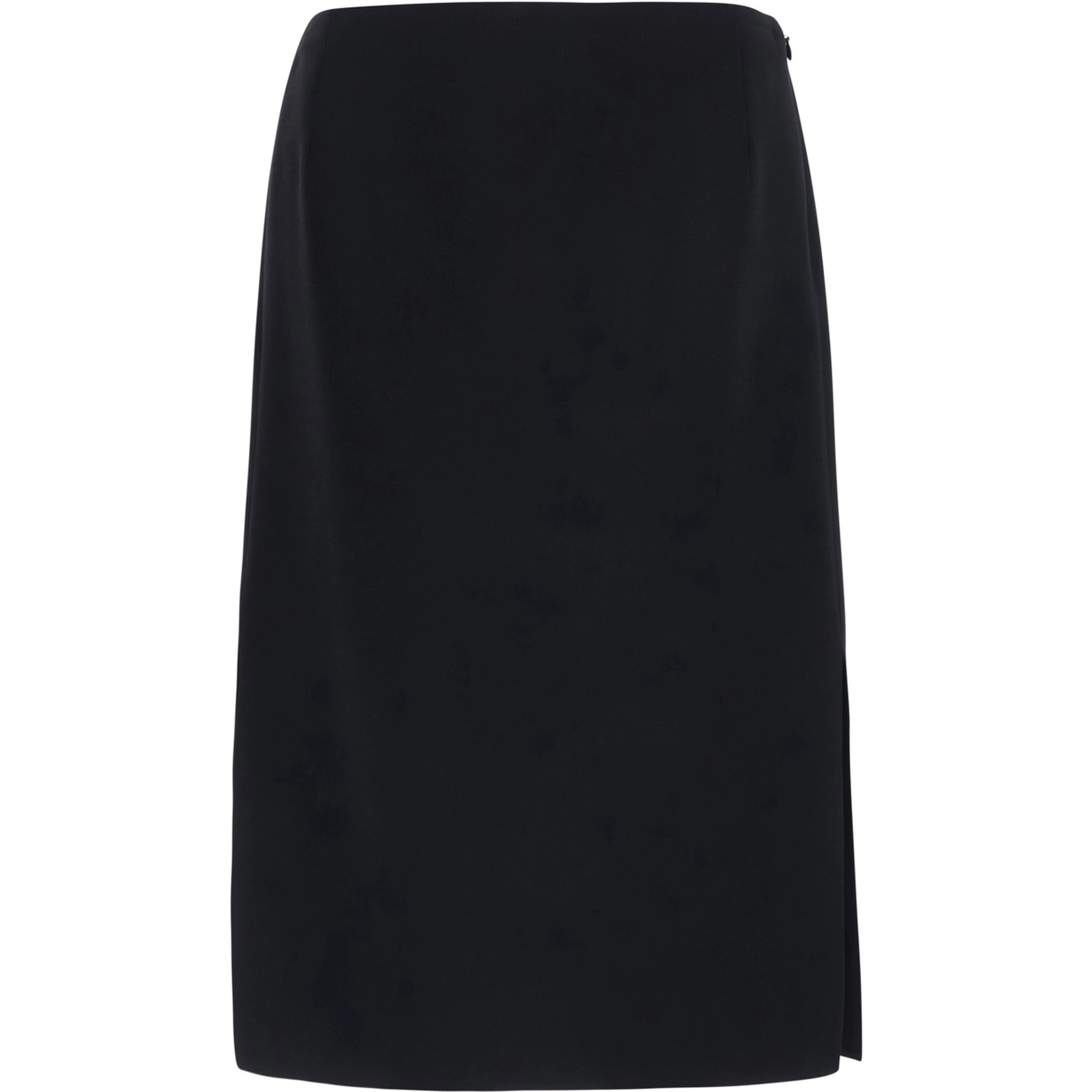 Black Skirt with side zip closure in wool and silk Blend Women