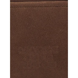 Soft Boston Ew Brown Shoulder bag with Two Top Handles and Logo lettering on the Front in Leather for Women