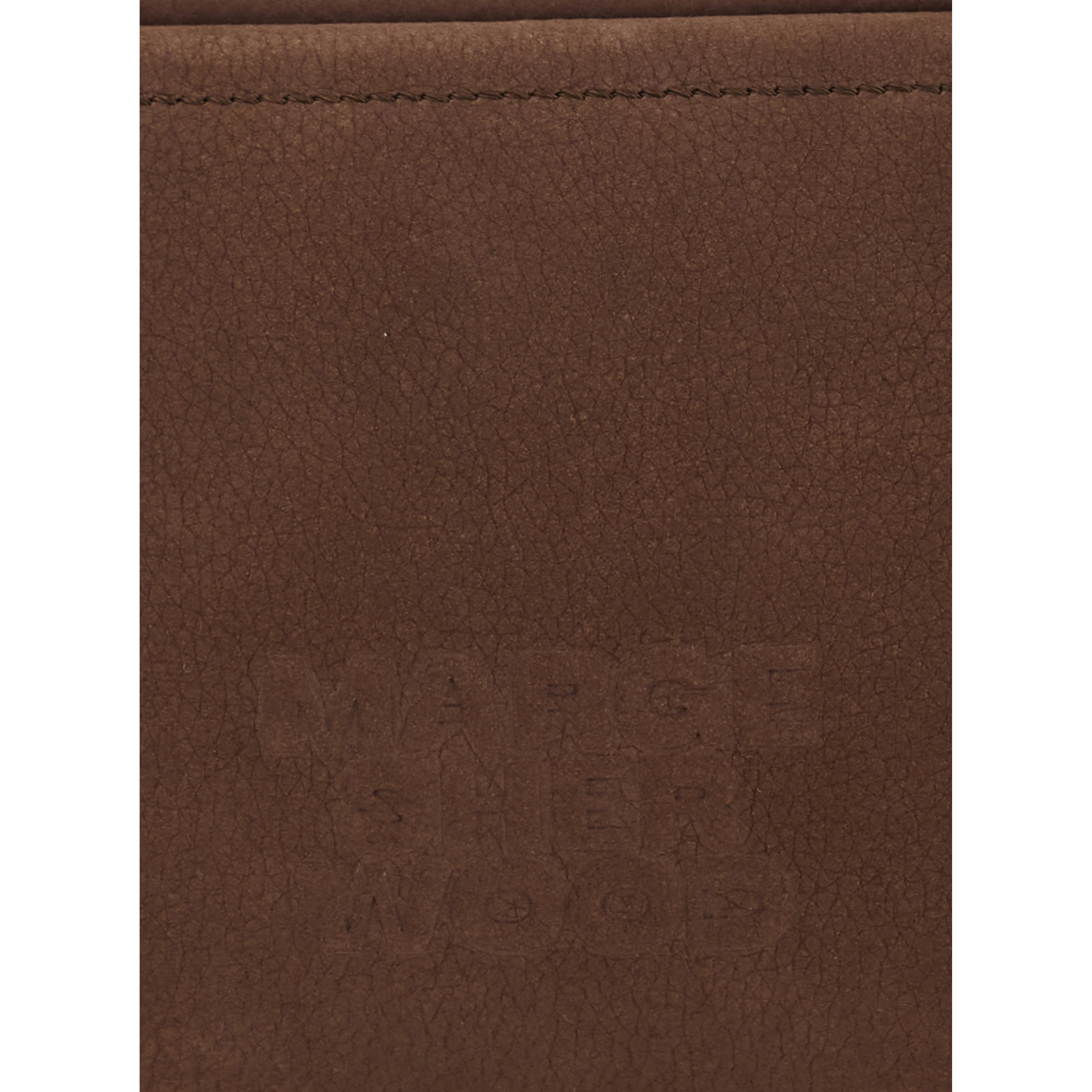Soft Boston Ew Brown Shoulder bag with Two Top Handles and Logo lettering on the Front in Leather for Women