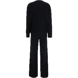 CASHMERE SET with elegant details in black cashmere for women