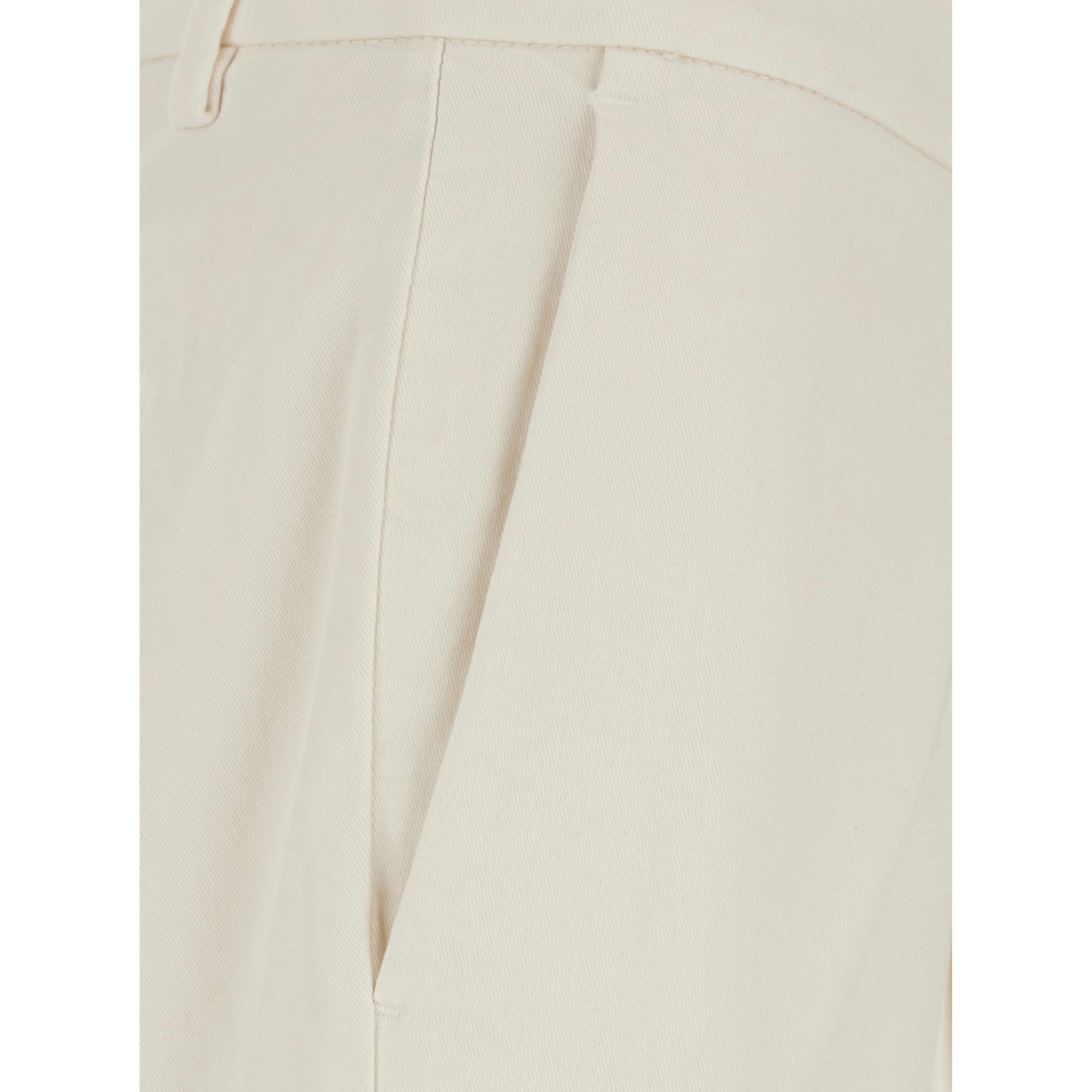 White pants with Logo Patch on the Back and Cuffed Hem in Stretch Cotton for Men